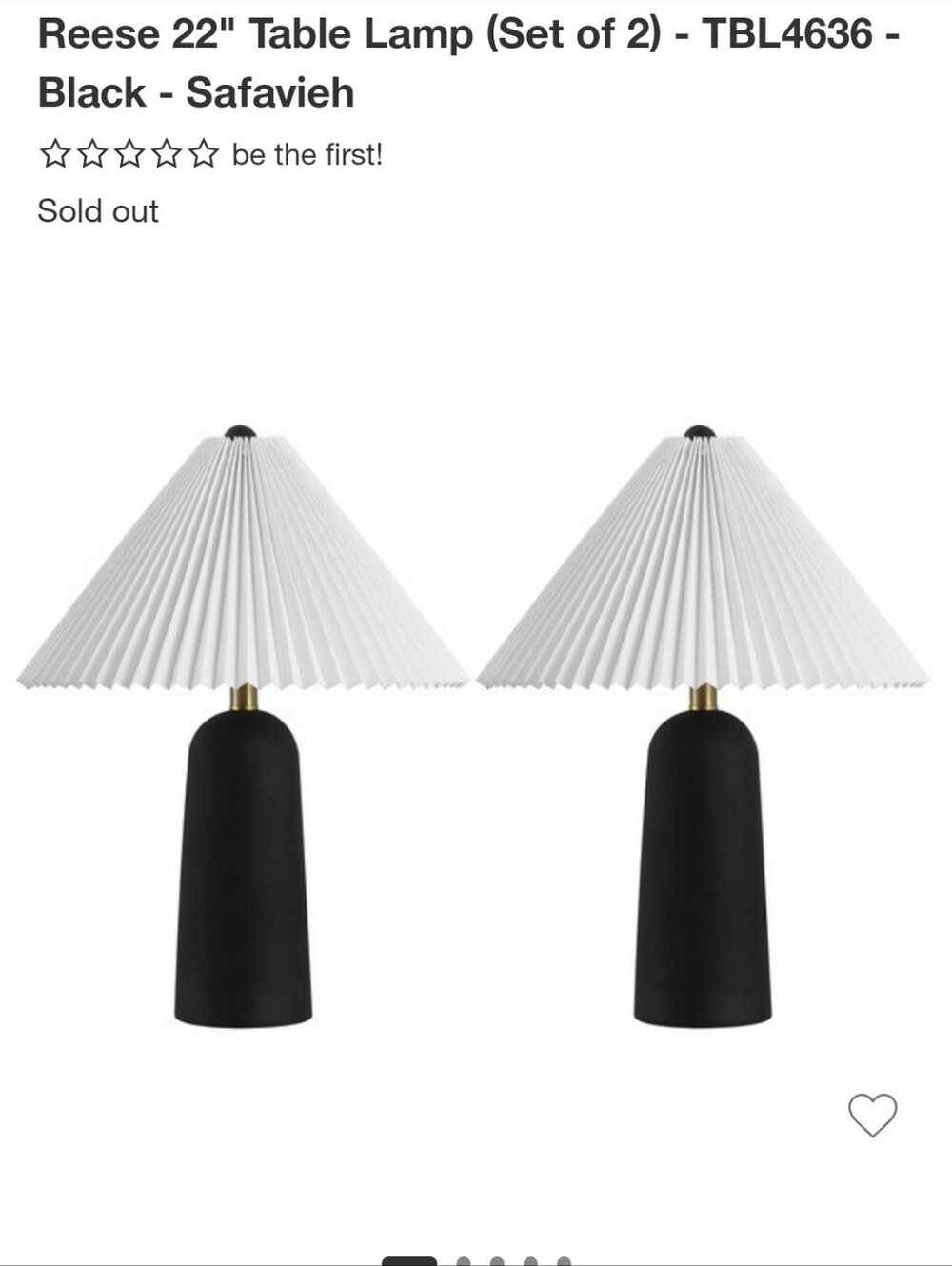 Modern Black Table Lamp with White Pleated Shade
